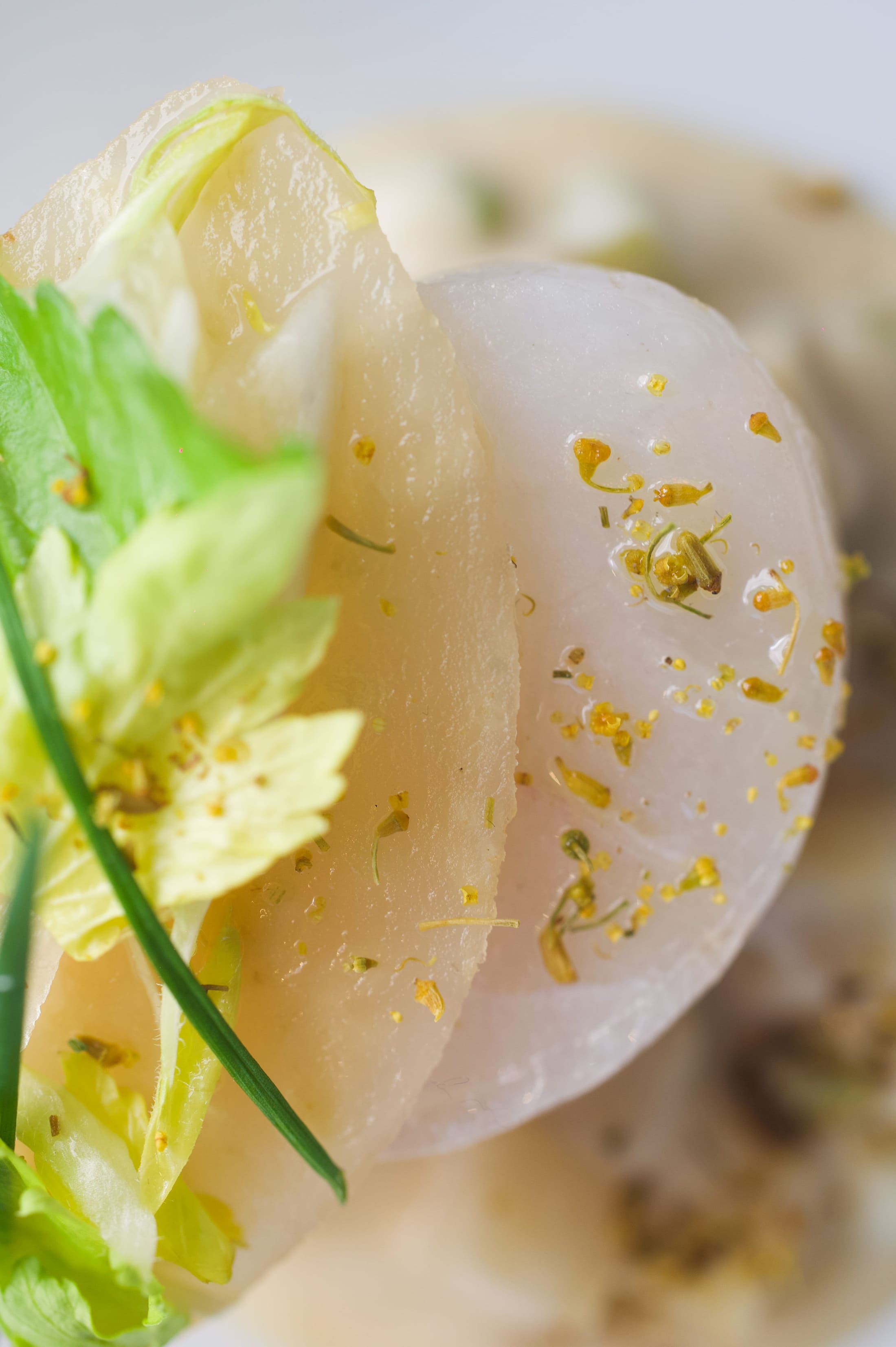 Steamed cod “à la vapeur” with celery root and yuzu-infused beurre blanc