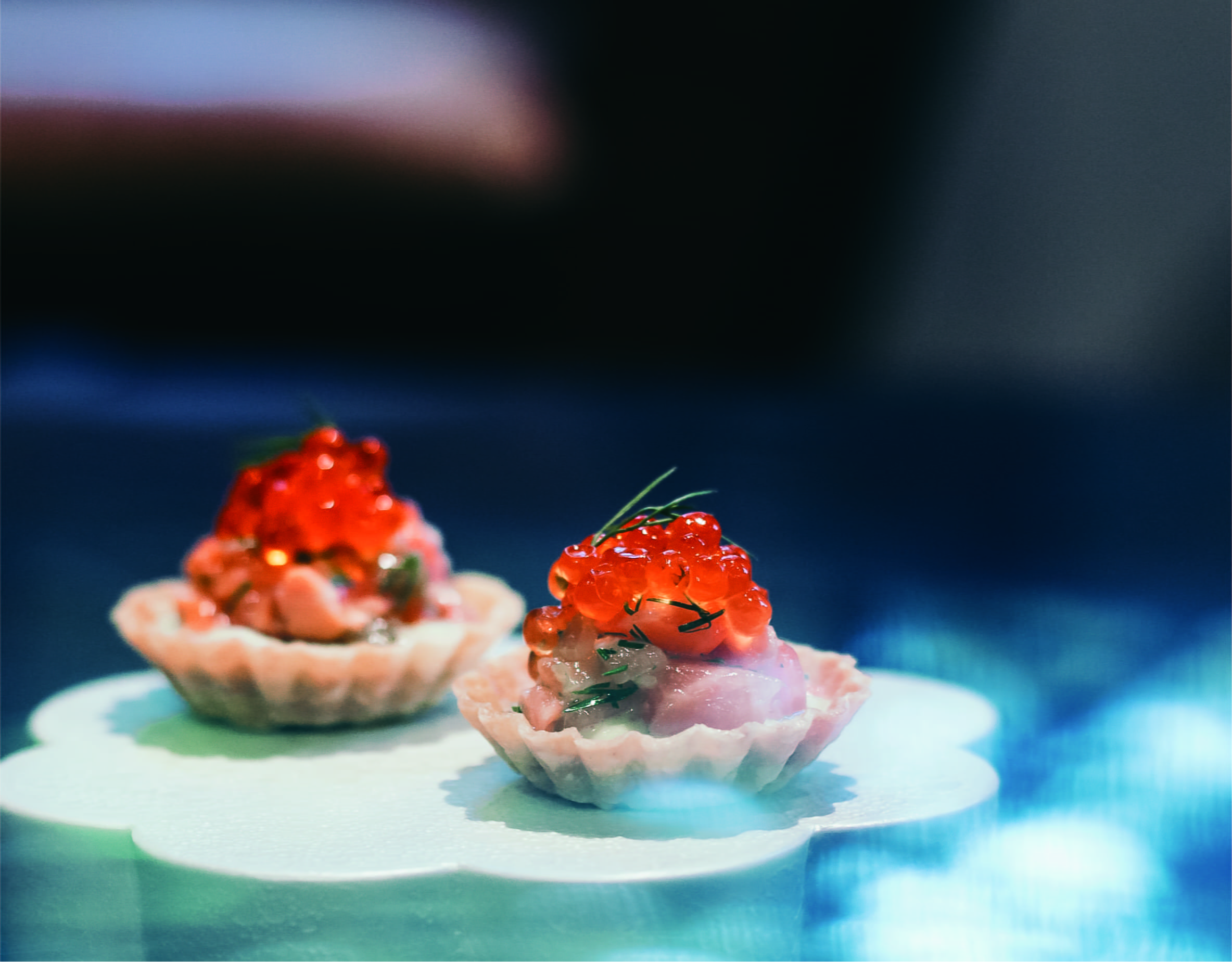 Trout and fennel tartare with ginger and lemon confiture